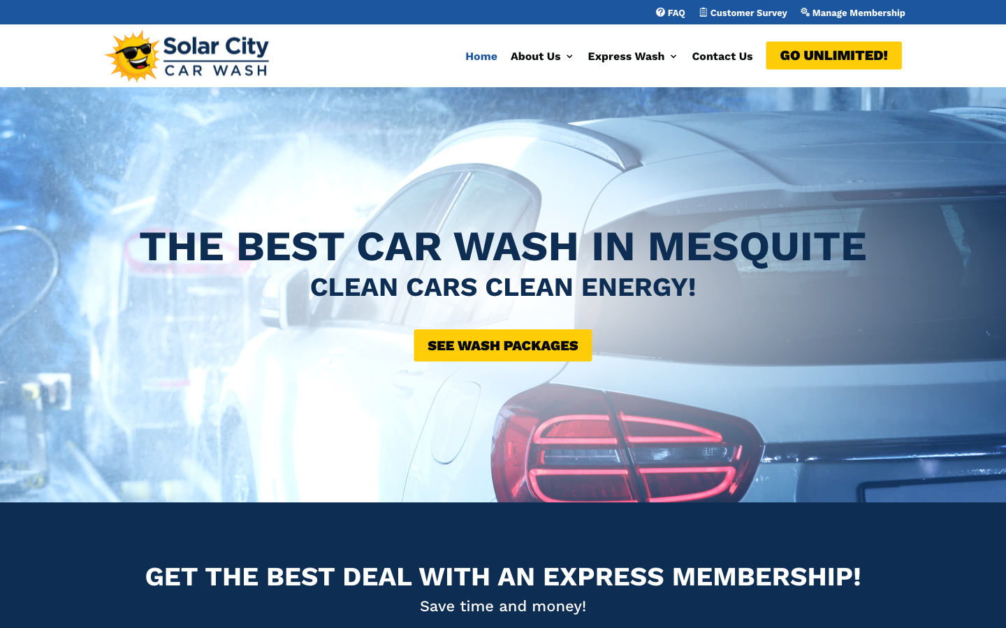 Solar City Car Wash homepage